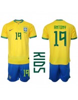Brasilia Antony #19 Kotipaita Lasten MM-kisat 2022 Lyhythihainen (+ shortsit)